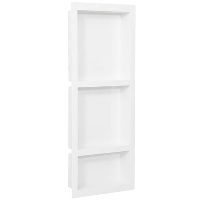 vidaXL Shower Niche with 3 Compartments High Gloss White 41x99x9 cm