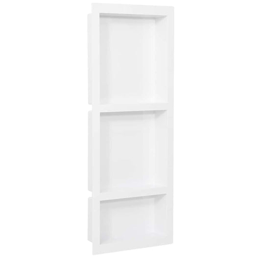 vidaXL Shower Niche with 3 Compartments High Gloss White 41x99x9 cm