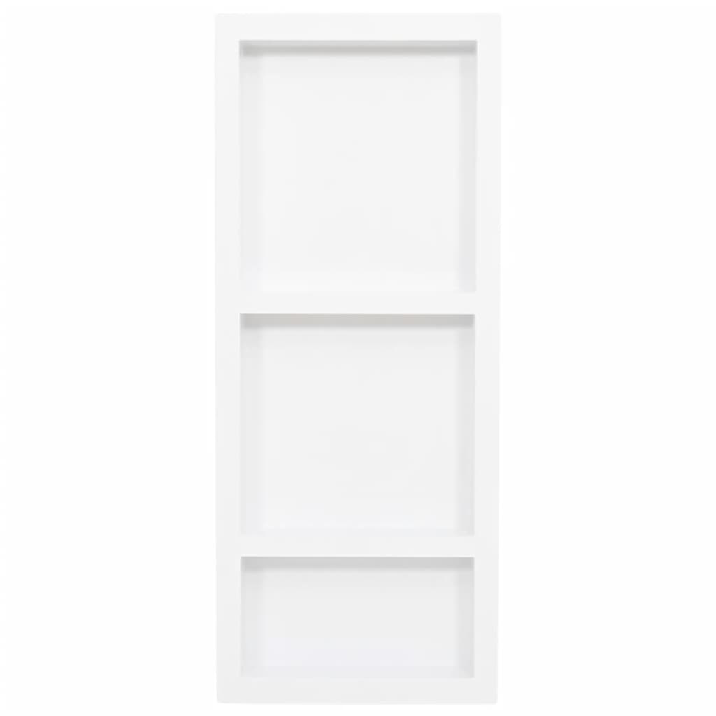 vidaXL Shower Niche with 3 Compartments High Gloss White 41x99x9 cm