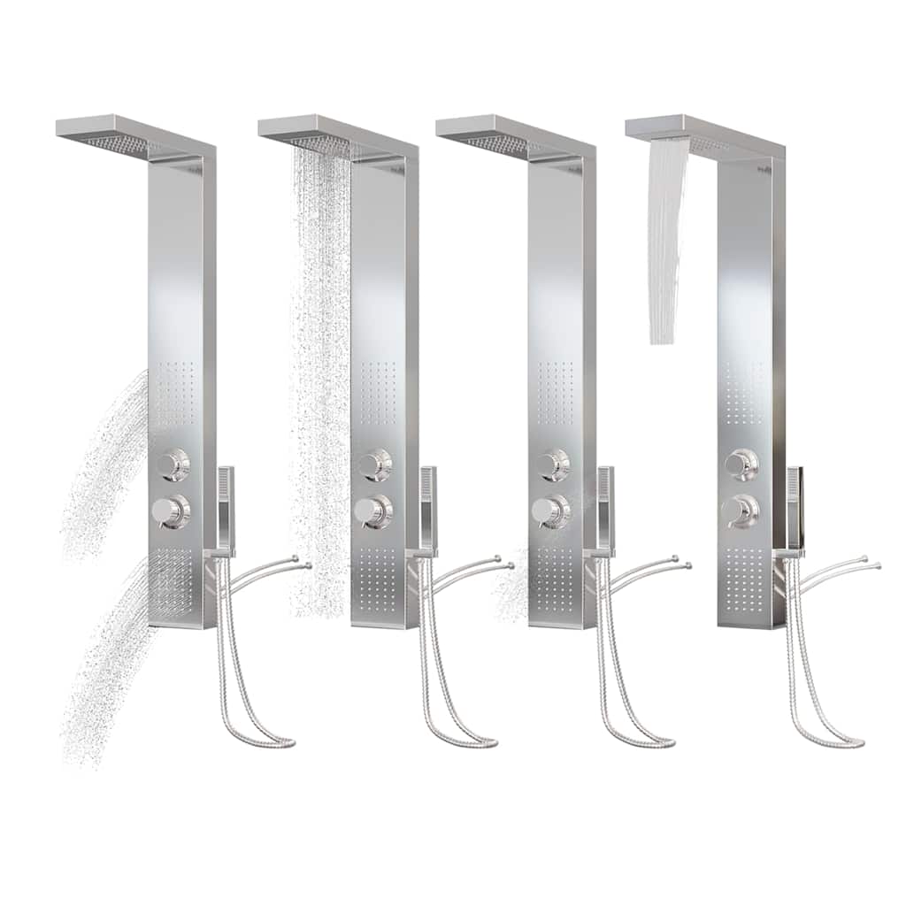 151414 vidaXL Shower Panel System Stainless Steel Square