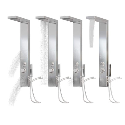 151414 vidaXL Shower Panel System Stainless Steel Square
