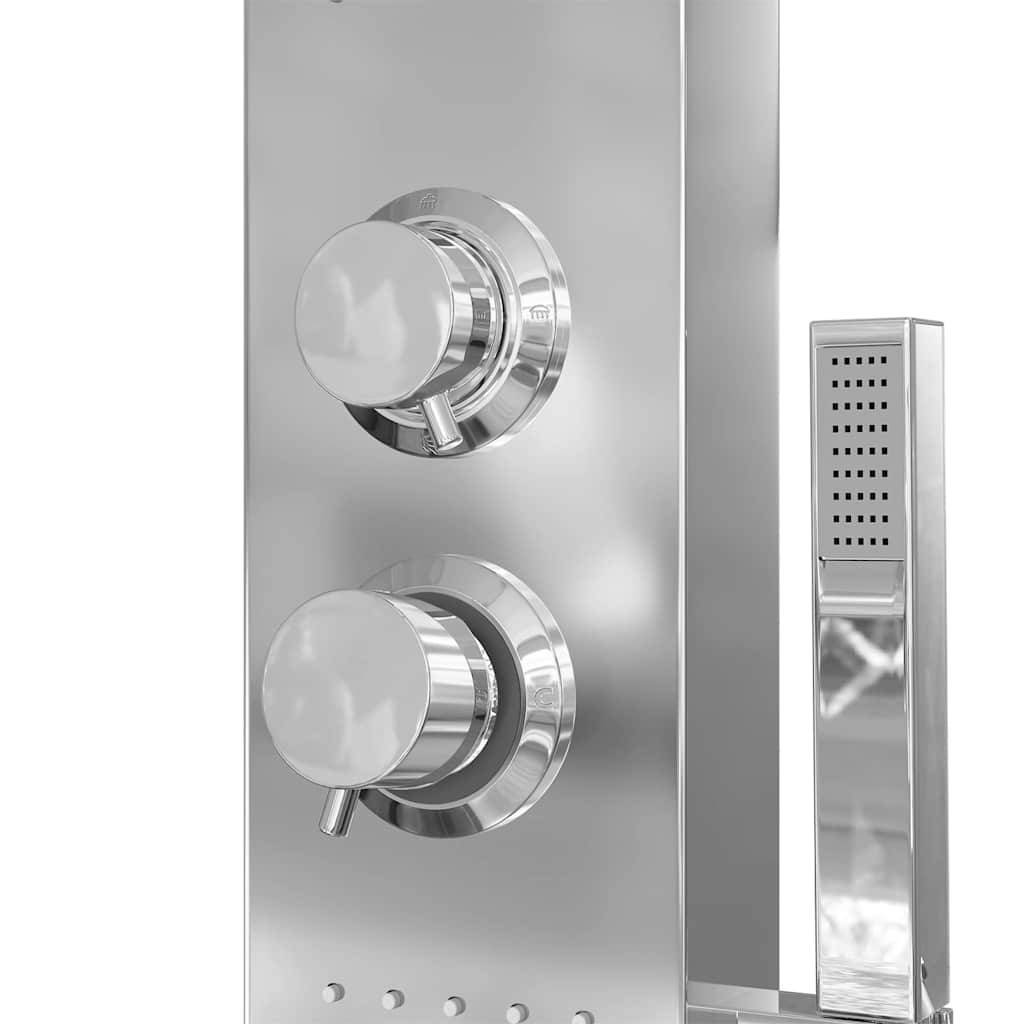 151414 vidaXL Shower Panel System Stainless Steel Square