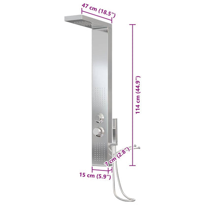 151414 vidaXL Shower Panel System Stainless Steel Square