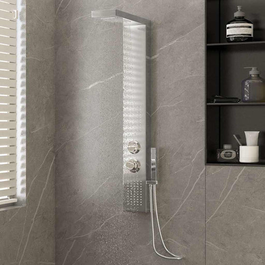 151414 vidaXL Shower Panel System Stainless Steel Square