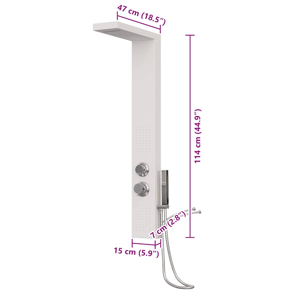 vidaXL Shower Panel System Aluminium White