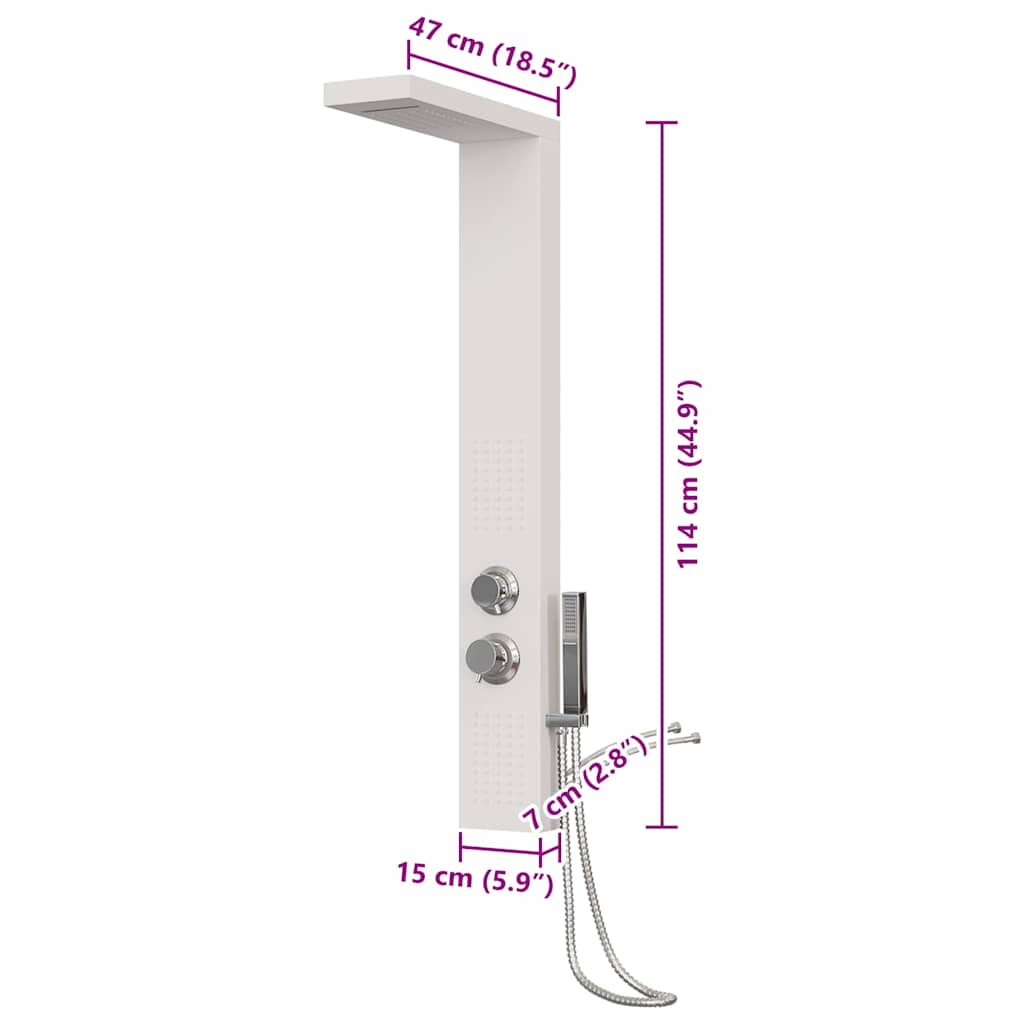 vidaXL Shower Panel System Aluminium White