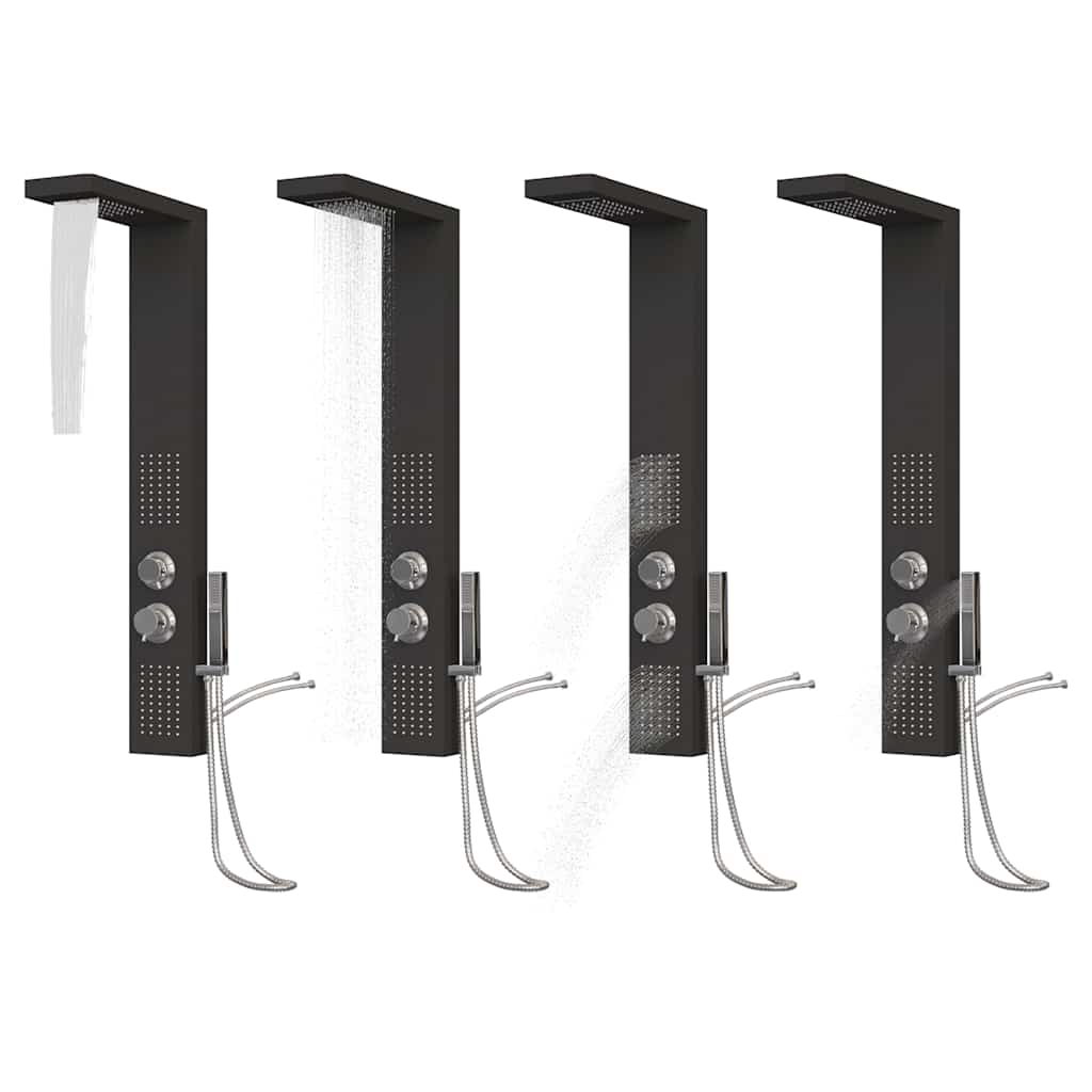 vidaXL Shower Panel System Aluminium Black