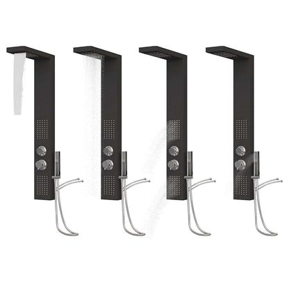 vidaXL Shower Panel System Aluminium Black
