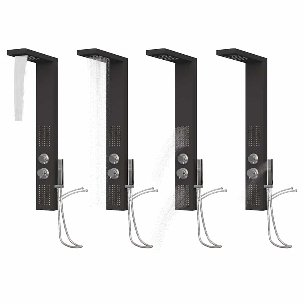 vidaXL Shower Panel System Aluminium Black
