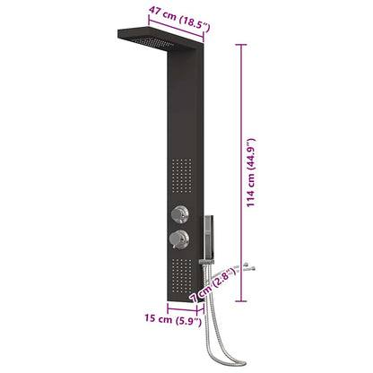 vidaXL Shower Panel System Aluminium Black