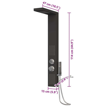 vidaXL Shower Panel System Aluminium Black