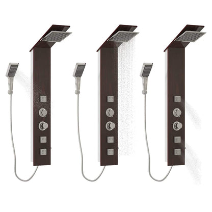 151417 vidaXL Shower Panel System Glass Brown