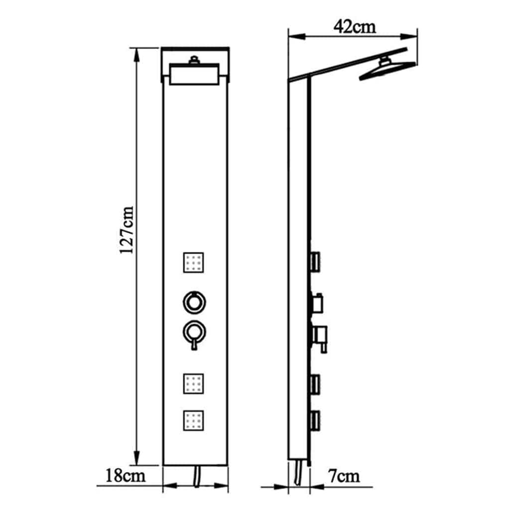 vidaXL Shower Panel System Glass Brown