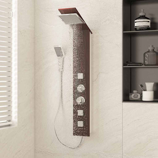 151417 vidaXL Shower Panel System Glass Brown