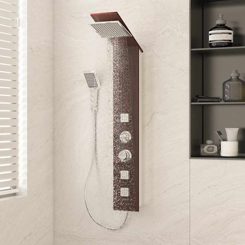 151417 vidaXL Shower Panel System Glass Brown