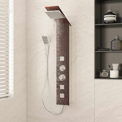 151417 vidaXL Shower Panel System Glass Brown