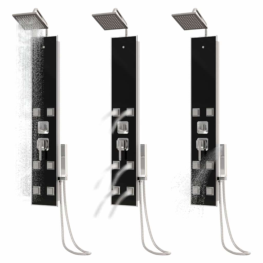 151418 vidaXL Shower Panel Unit Glass 18x45,5x130 cm Black