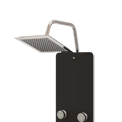 vidaXL Shower Panel Unit Glass 25x47,5x130 cm Black