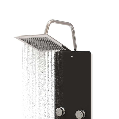 vidaXL Shower Panel Unit Glass 25x47,5x130 cm Black