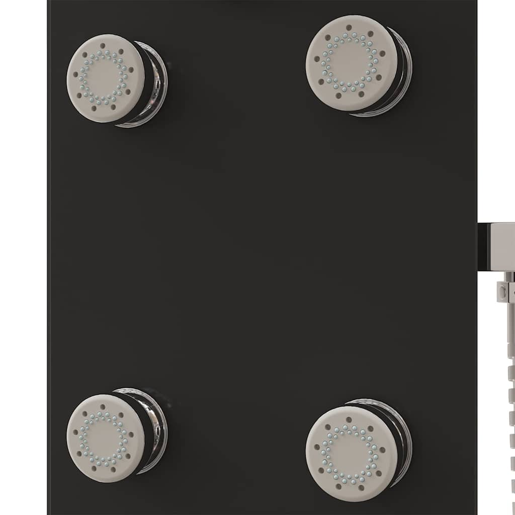 vidaXL Shower Panel Unit Glass 25x47,5x130 cm Black