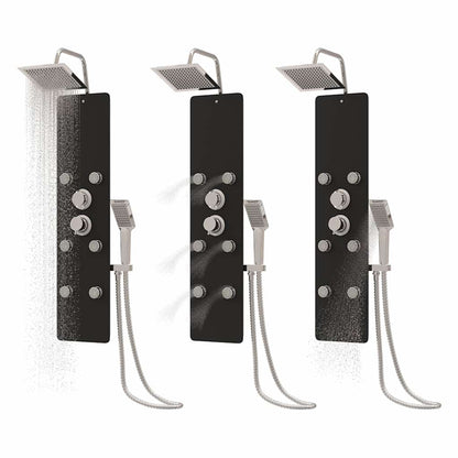 vidaXL Shower Panel Unit Glass 25x47,5x130 cm Black