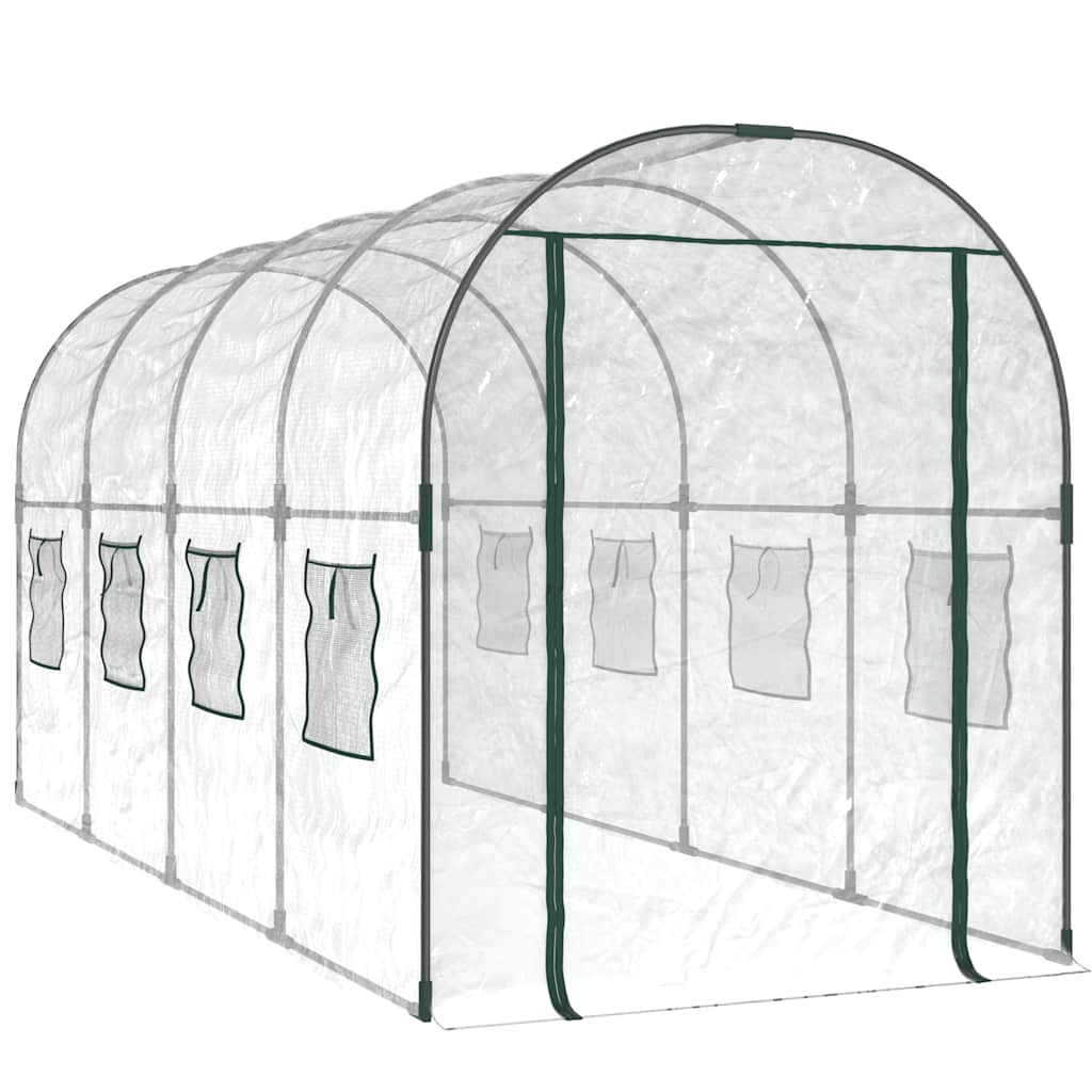 vidaXL Greenhouse | Transparent | PVC and Powder-coated Steel | Large