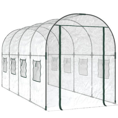 vidaXL Greenhouse | Transparent | PVC and Powder-coated Steel | Large