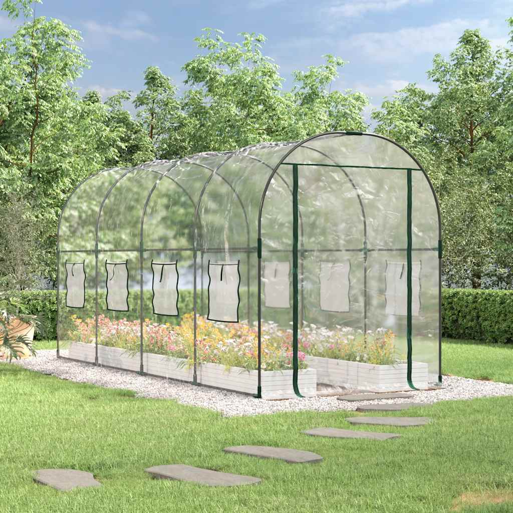 vidaXL Greenhouse | Transparent | PVC and Powder-coated Steel | Large