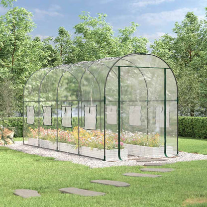 vidaXL Greenhouse | Transparent | PVC and Powder-coated Steel | Large