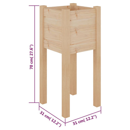 vidaXL Garden Planter 31x31x70 cm Solid Pinewood