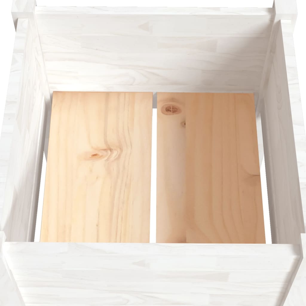vidaXL Garden Planter White 40x40x70 cm Solid Pinewood