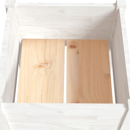vidaXL Garden Planter White 40x40x70 cm Solid Pinewood