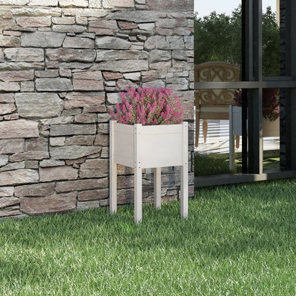 vidaXL Garden Planter White 40x40x70 cm Solid Pinewood