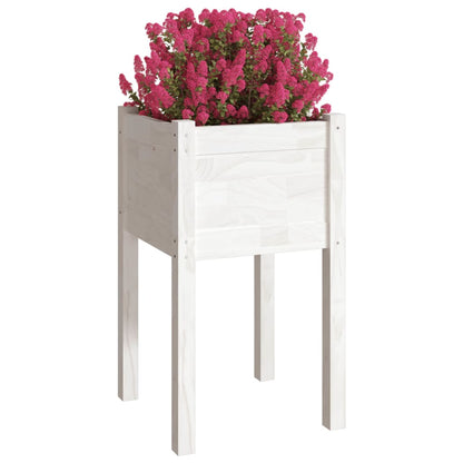 vidaXL Garden Planters 2 pcs White 40x40x70 cm Solid Pinewood