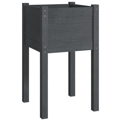vidaXL Garden Planters 2 pcs Grey 40x40x70 cm Solid Pinewood