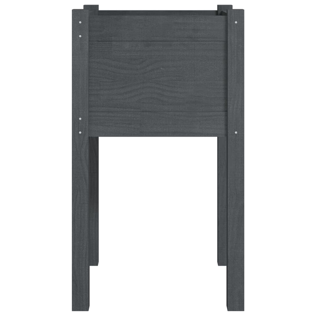 vidaXL Garden Planters 2 pcs Grey 40x40x70 cm Solid Pinewood