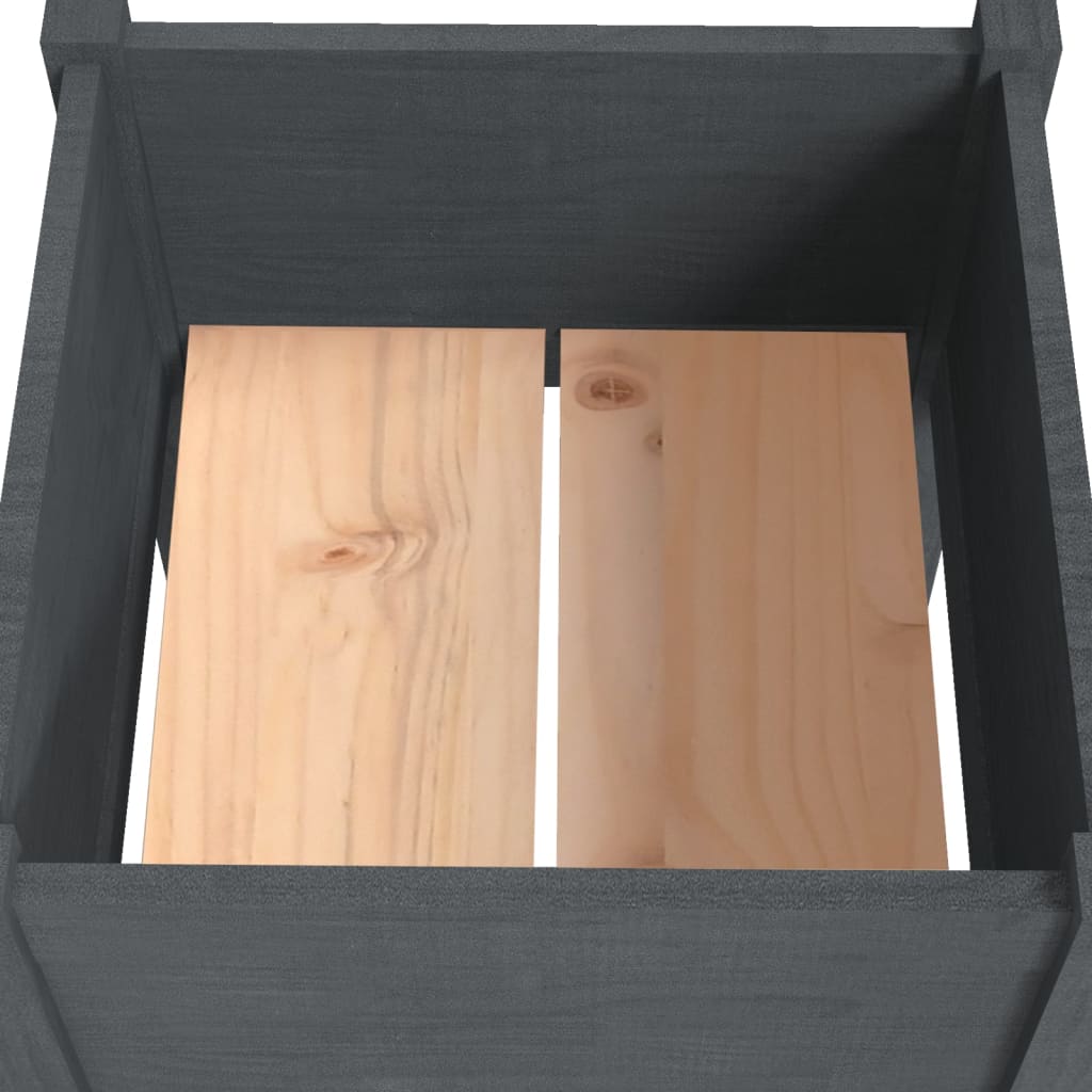 vidaXL Garden Planters 2 pcs Grey 40x40x70 cm Solid Pinewood