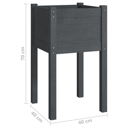 vidaXL Garden Planters 2 pcs Grey 40x40x70 cm Solid Pinewood