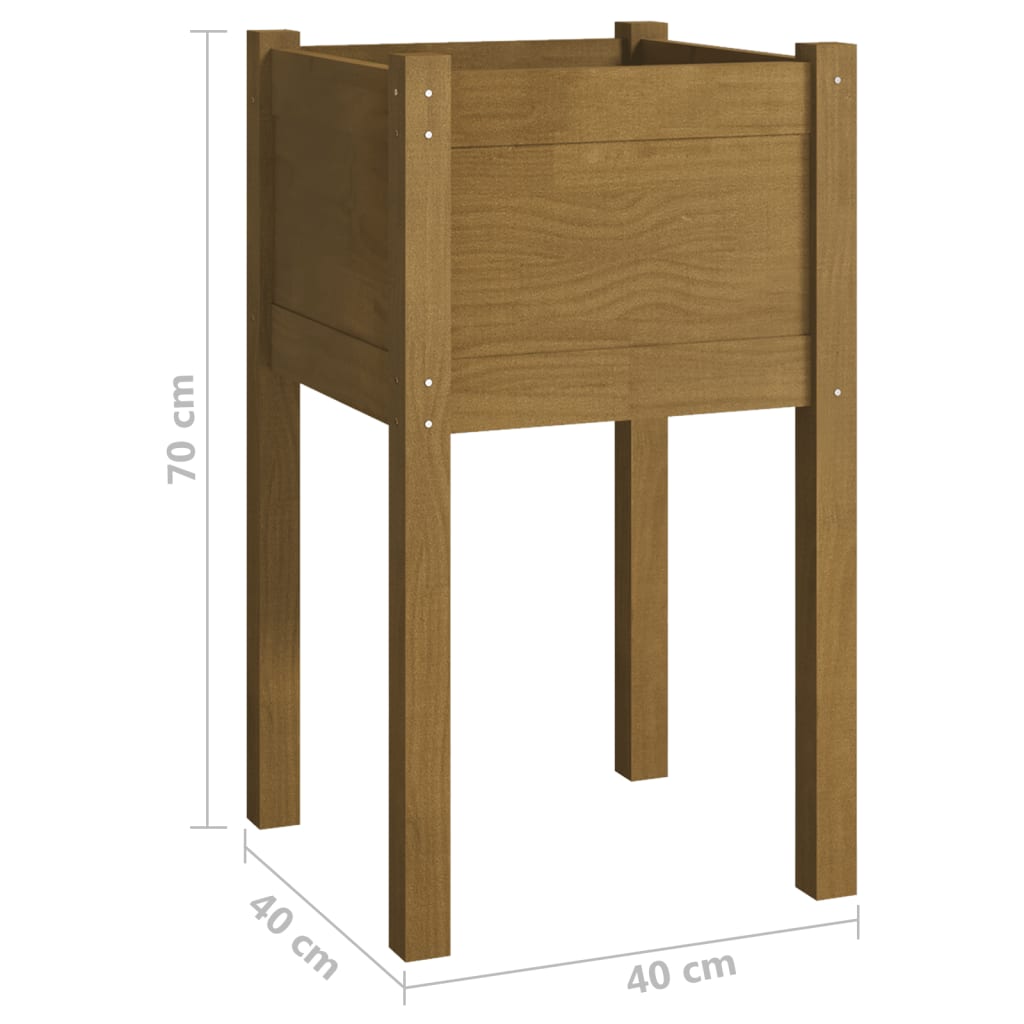 vidaXL Garden Planters 2 pcs Honey Brown 40x40x70 cm Solid Pinewood