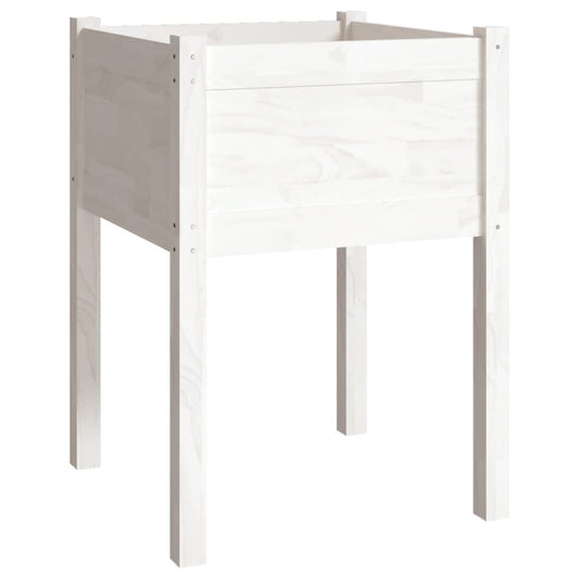 vidaXL Garden Planter White 50x50x70 cm Solid Pinewood