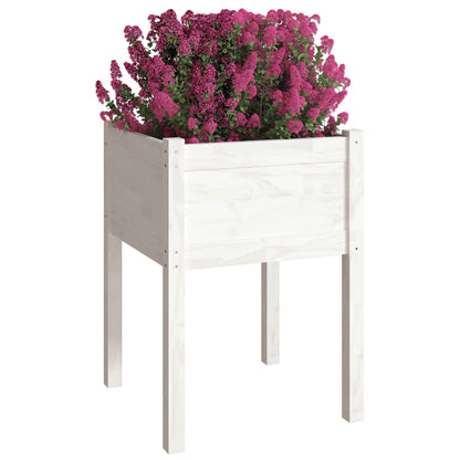 vidaXL Garden Planter White 50x50x70 cm Solid Pinewood