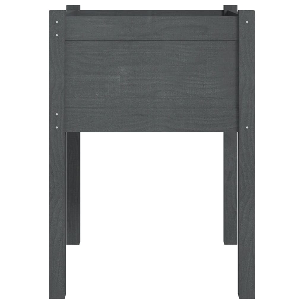 vidaXL Garden Planter Grey 50x50x70 cm Solid Pinewood