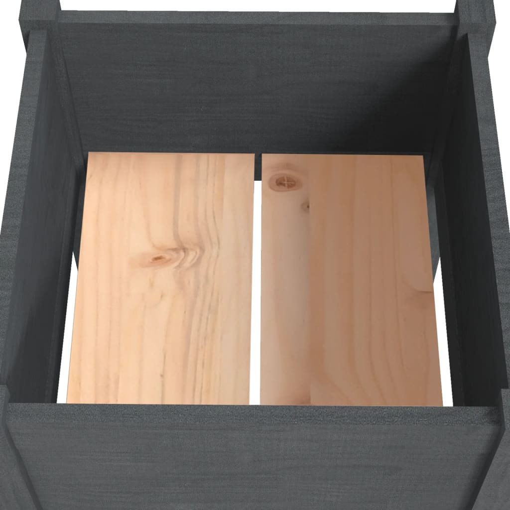 vidaXL Garden Planter Grey 50x50x70 cm Solid Pinewood