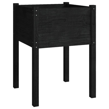 vidaXL Garden Planter Black 50x50x70 cm Solid Pinewood