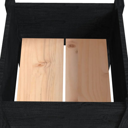 vidaXL Garden Planter Black 50x50x70 cm Solid Pinewood