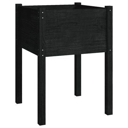 vidaXL Garden Planters 2 pcs Black 50x50x70 cm Solid Pinewood