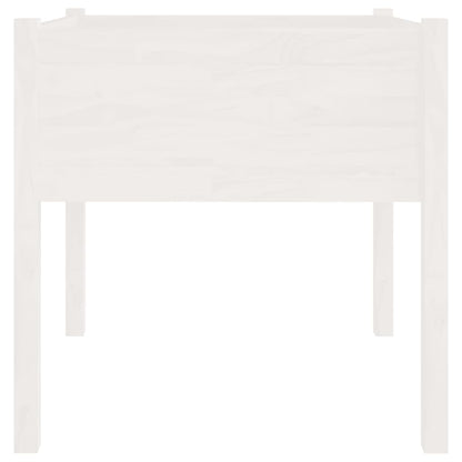 vidaXL Garden Planter White 70x70x70 cm Solid Pinewood