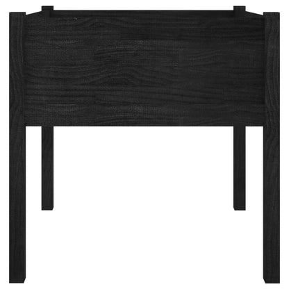 vidaXL Garden Planters 2 pcs Black 70x70x70 cm Solid Pinewood