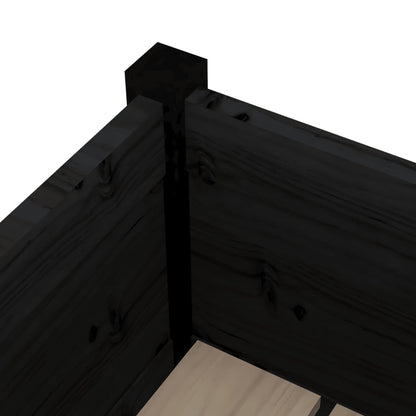 vidaXL Garden Planters 2 pcs Black 70x70x70 cm Solid Pinewood