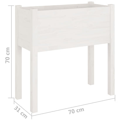 vidaXL Garden Planters 2 pcs White 70x31x70 cm Solid Pinewood